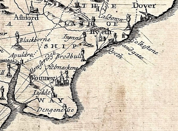 Map of Kent Beacons 1588